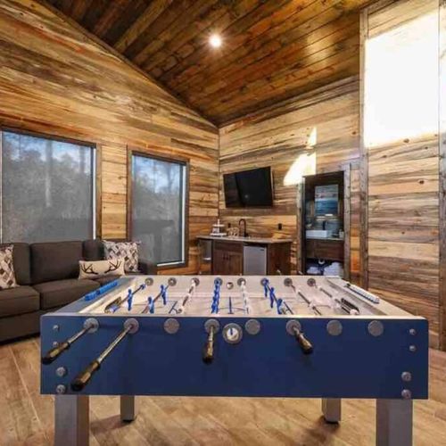 Foosball and other entertainment in the bunk room!