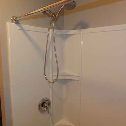 Bathroom #1:  full bathroom with a combination tub and shower.