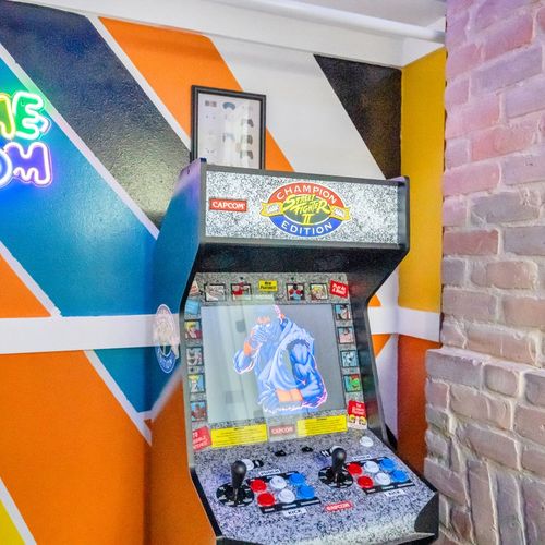 Custom Designed Game Room with Streetfighter