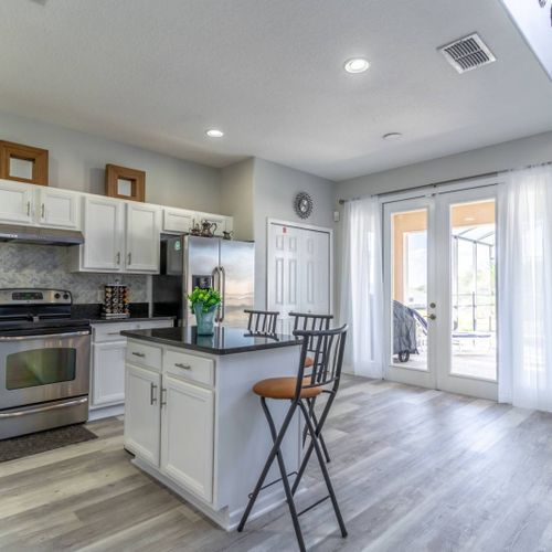 Kitchen Area w/outside pool view