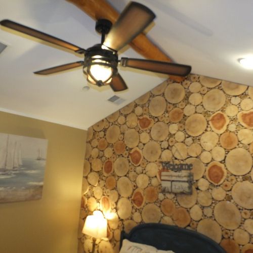 Bedroom #2:  another angle, showing the ceiling fan that is in the bedroom.