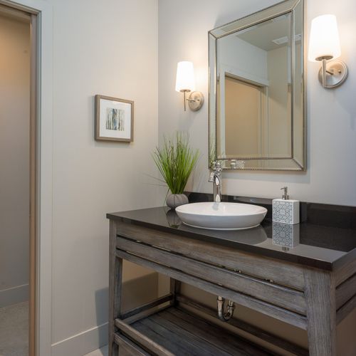 Guest powder room on the main level of the house.