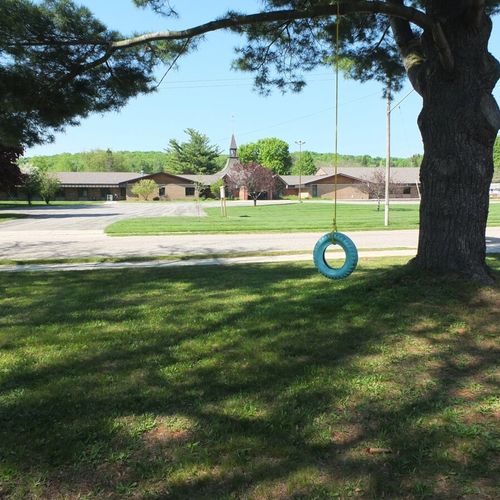 Exterior:  looking out from the front of the house. There is a large church across the street.