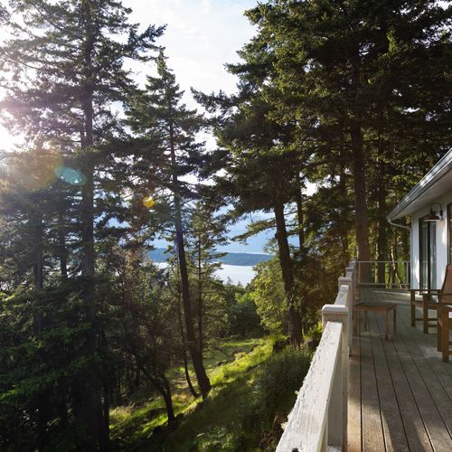 Relax on the deck with views of Eastsound.