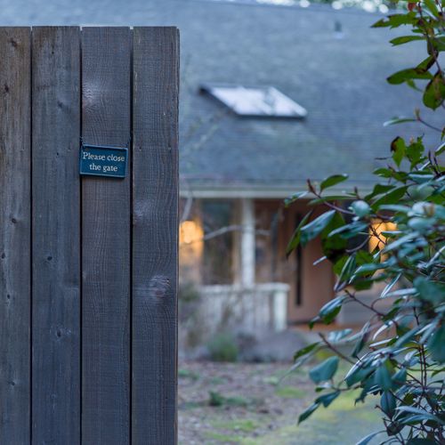 Gated yard for privacy.