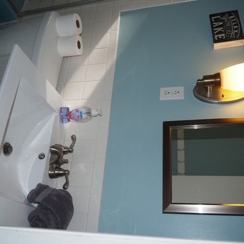 Bathroom #2 ( second floor):  full bathroom with a combination tub and shower.