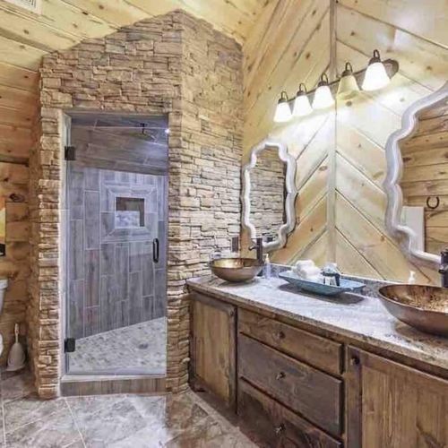 Bathroom 6 features a double vanity.