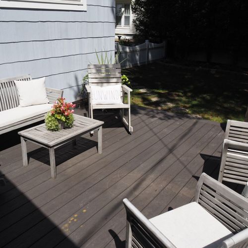 Exterior:  another view of the backyard deck.