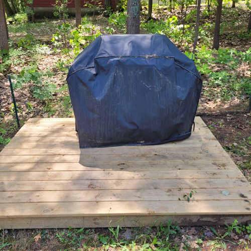 EXTERIOR:  The propane grill