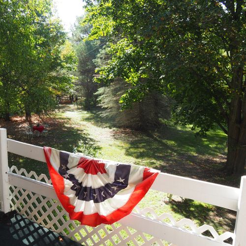 Exterior:  the second floor deck, which has a very nice nature view.