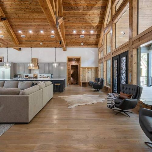Oversized sectional and additional lounge chairs in the main living room!