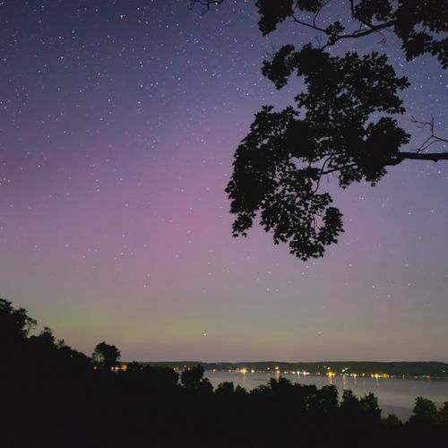Exterior:   a view of the northern lights from the house