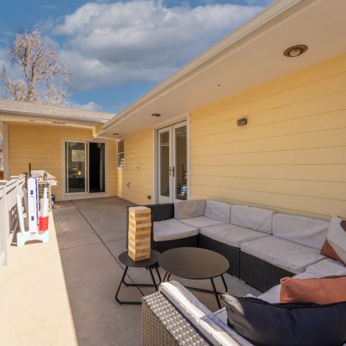 Plenty of space to relax and enjoy the outdoors, the expansive area is perfect for everyone to unwind in comfort.