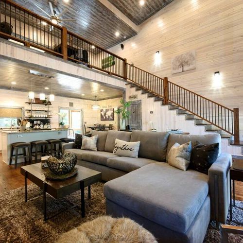 The stairs lead to the loft.
