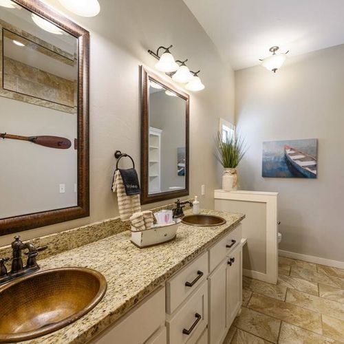 The private bath has a double vanity!