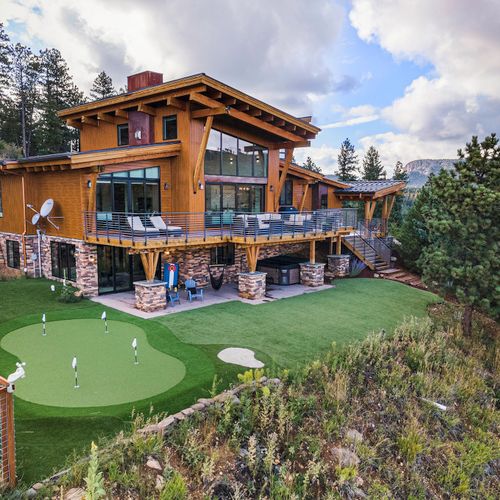 Practice your putting skills on our brand-new private green with stunning mountain views.