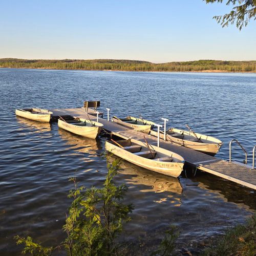 Exterior:  the private dock and row boats