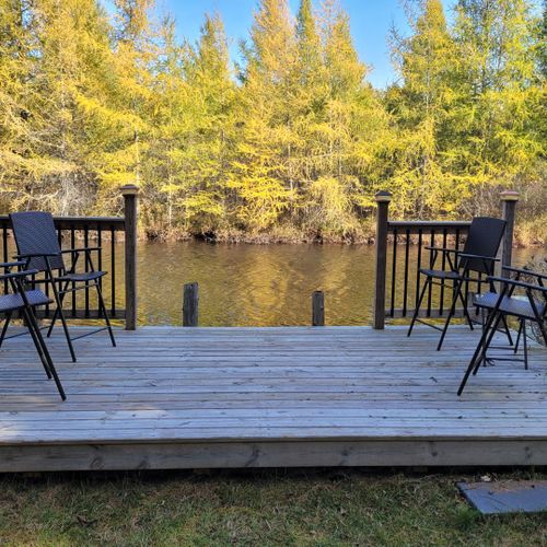 Overall:  the private deck on goose creek with kayak launch.