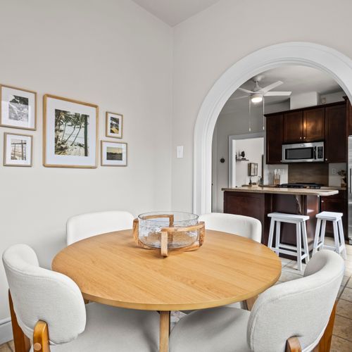Breakfast table perfect for morning chats.