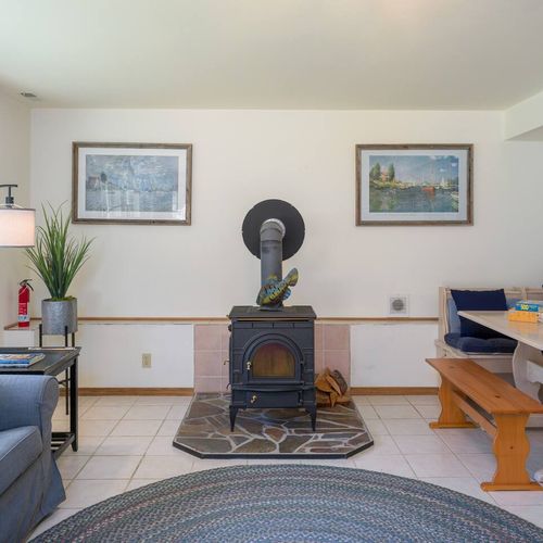 Comfortable seating for puzzles, games, and watching movies by the fire!