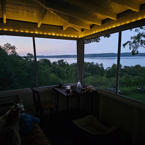 Dining room:  the dining room at night