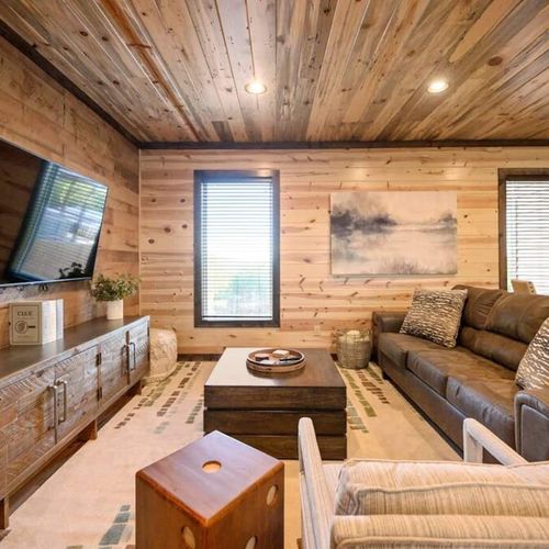 Huge lounging area in the game room.