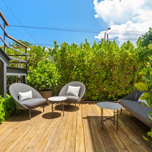 Relaxing patio perfect for enjoying the outdoors.