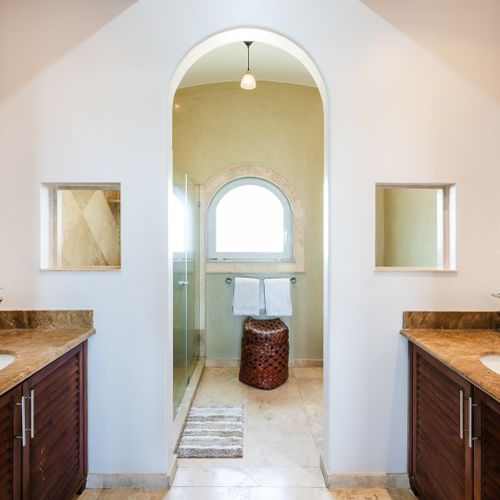 Bathroom with elegant granite counters
