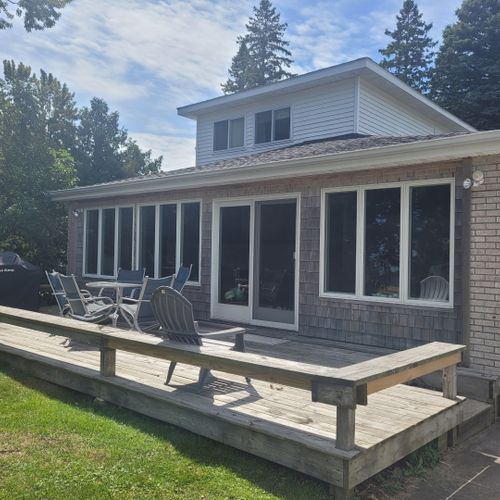 Overall:  the great backyard deck at the larger house.