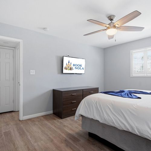 King bedroom w/ Smart TV — your own private retreat after a full day.