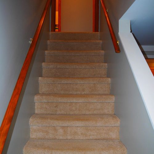 Stairs:  this is the stairway up to the second floor, where there are 2 bedrooms and a bathroom.