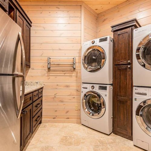 Double washer and dryer on the ground floor.