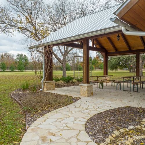 Covered Patio w/ Two Tables Outdoor Seating
