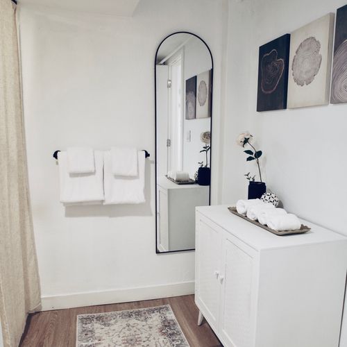 Fresh and bright bathrooms in classic white.