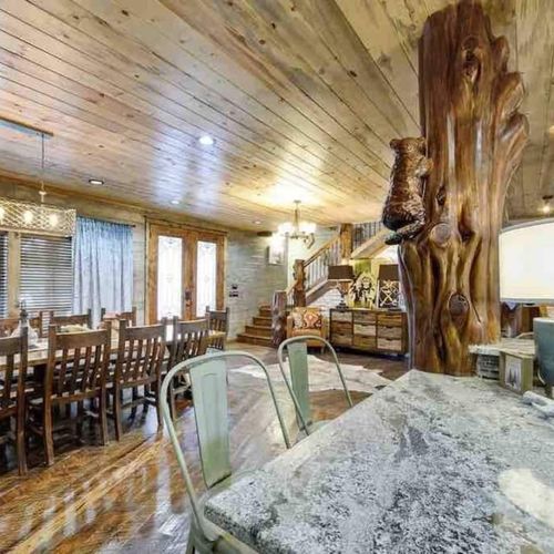 Seamlessly transitions into the formal dining area.