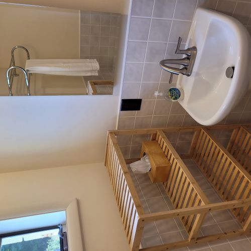 Bathroom:  full bathroom with a walk-in shower!