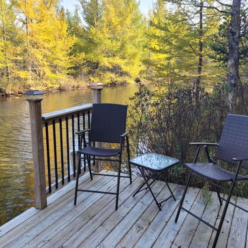 Exterior:  the private deck on goose creek, which includes a kayak launch.