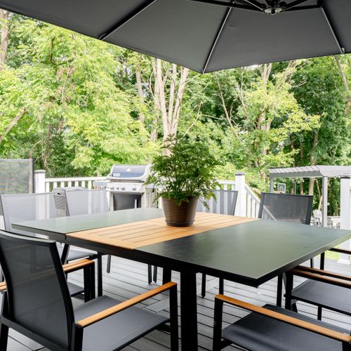 Table and grill are perfect for outdoor dining