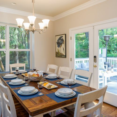 Enjoy a selection dinner ware by Pottery Barn and William-Sonoma to mix and match your table setting.