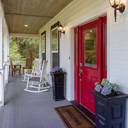 Front Porch rocking chairs and formal entry