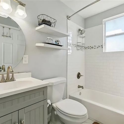 Full bathroom perfect for winding down!