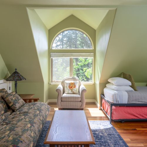 Studio space with a lounge for watching that football game or quiet area for remote work.