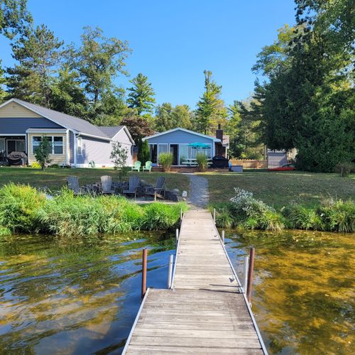 Exterior:  looking back from the dock at the house