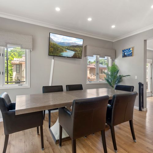 Dining area designed with comfort in mind.