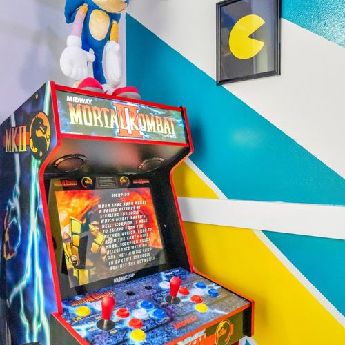 Custom Designed Game Room with Mortal Kombat