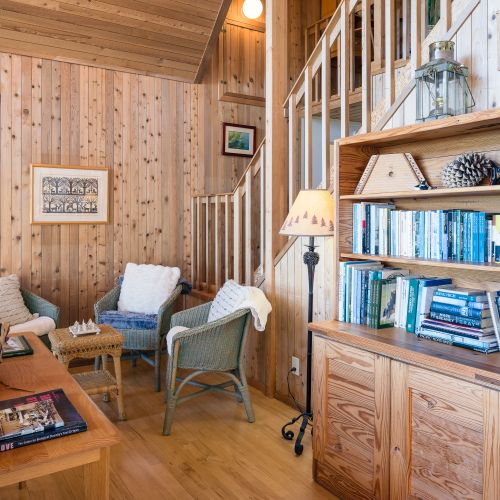 The upstairs loft has a double bed with views and full bathroom.