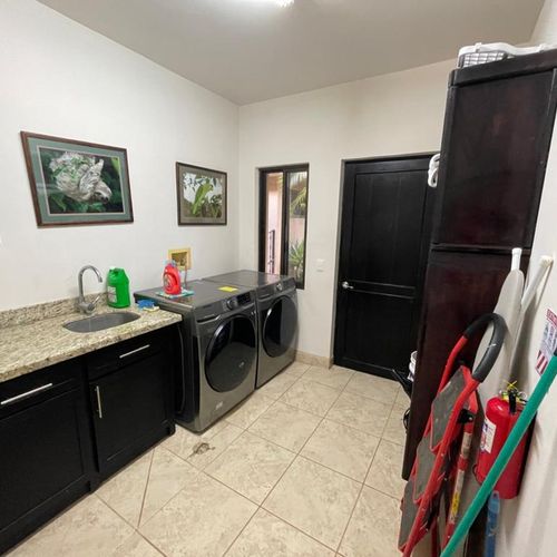 Laundry room is inside the main house - Washer and dryer are free to use and we provide liquid detergent and basic cleaning supplies during your stay