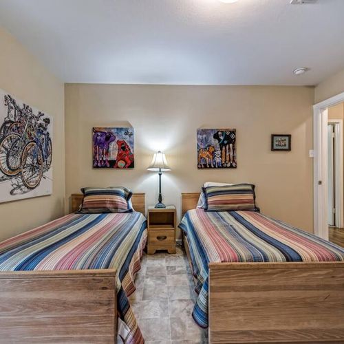 Twin Beds in Bedroom #2.  This bedroom is adjoined to Master Bedroom by the Jack and Jill Bathroom.