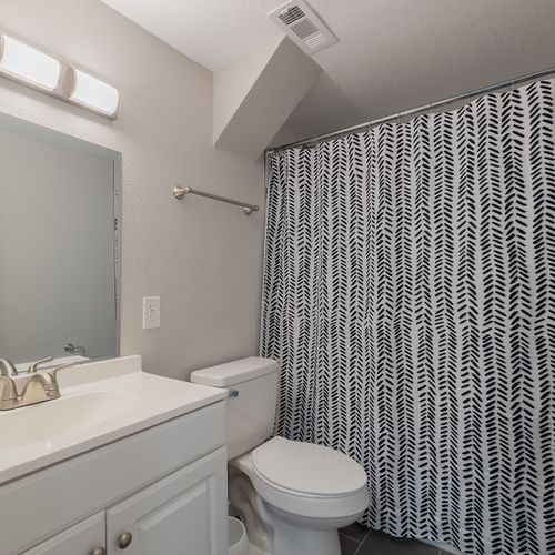 Each bathroom is stocked with soft towels and basic toiletries throughout your stay.