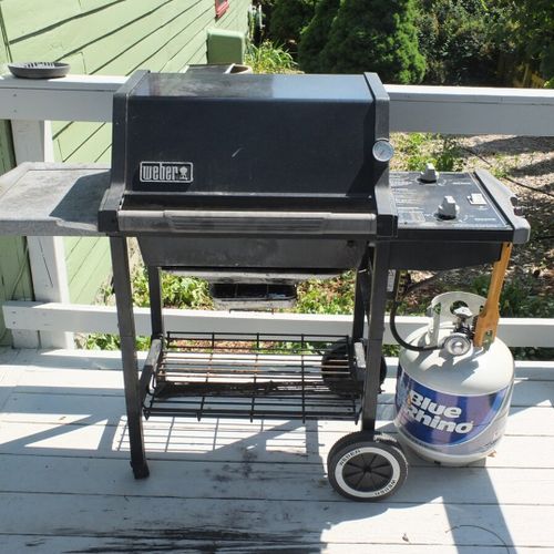 Exterior:  a close-up of the gas grill.